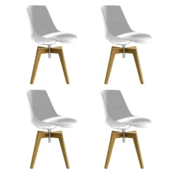 Stühle^MDF Italia Flow Stuhl Füße in Eiche 4er Set