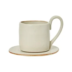 Geschirr^Ferm Living Flow Tasse mit Untertasse