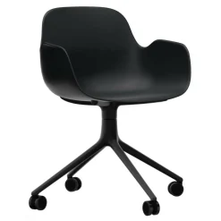 Bürostühle^Normann Copenhagen Form Armlehndrehstuhl mit Rollen 4W Gestell Schwarz