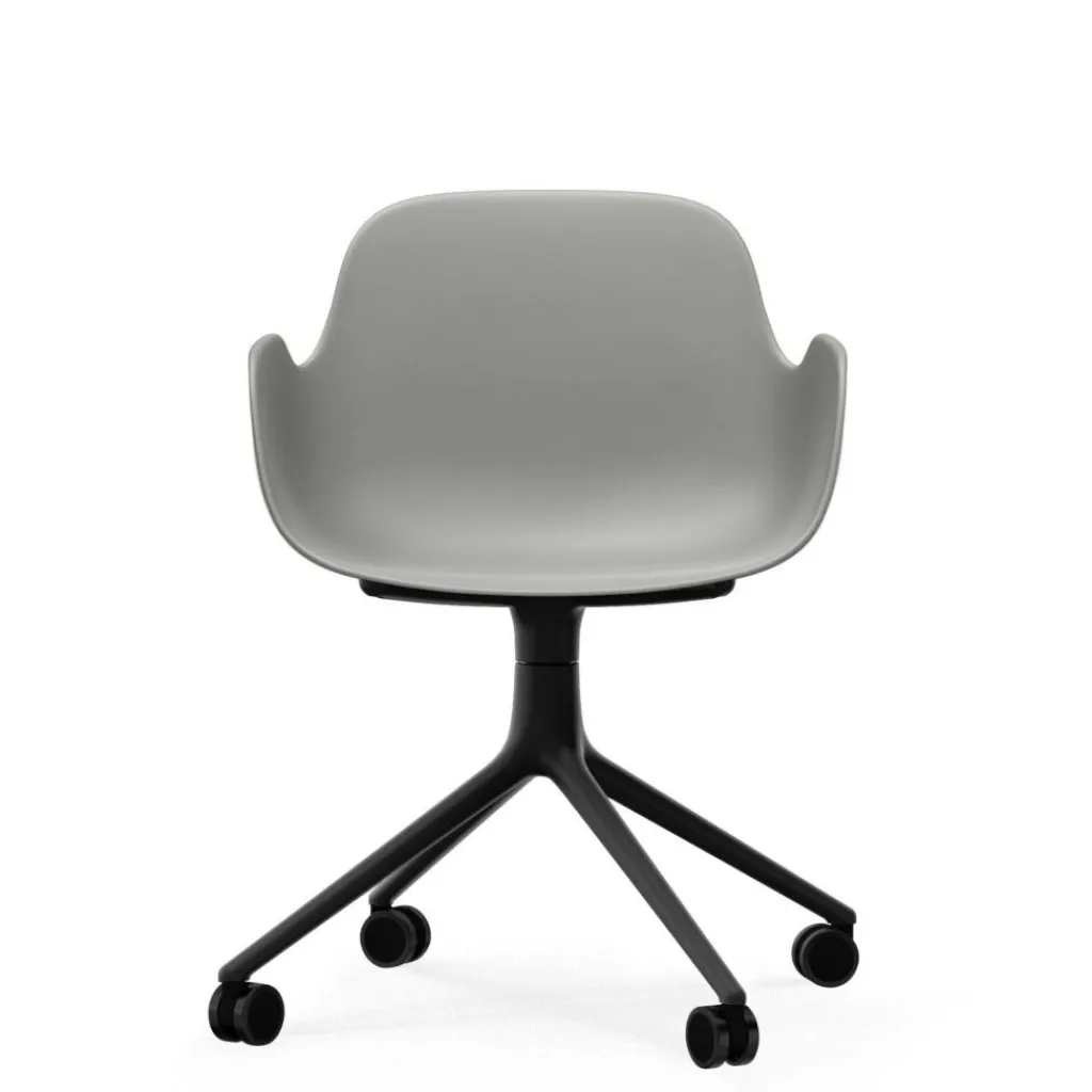 Bürostühle^Normann Copenhagen Form Armlehndrehstuhl mit Rollen 4W Gestell Schwarz