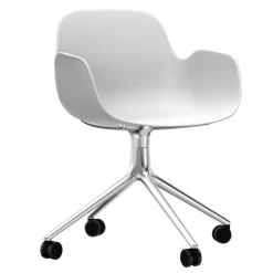 Bürostühle^Normann Copenhagen Form Armlehndrehstuhl mit Rollen 4W Gestell Aluminium