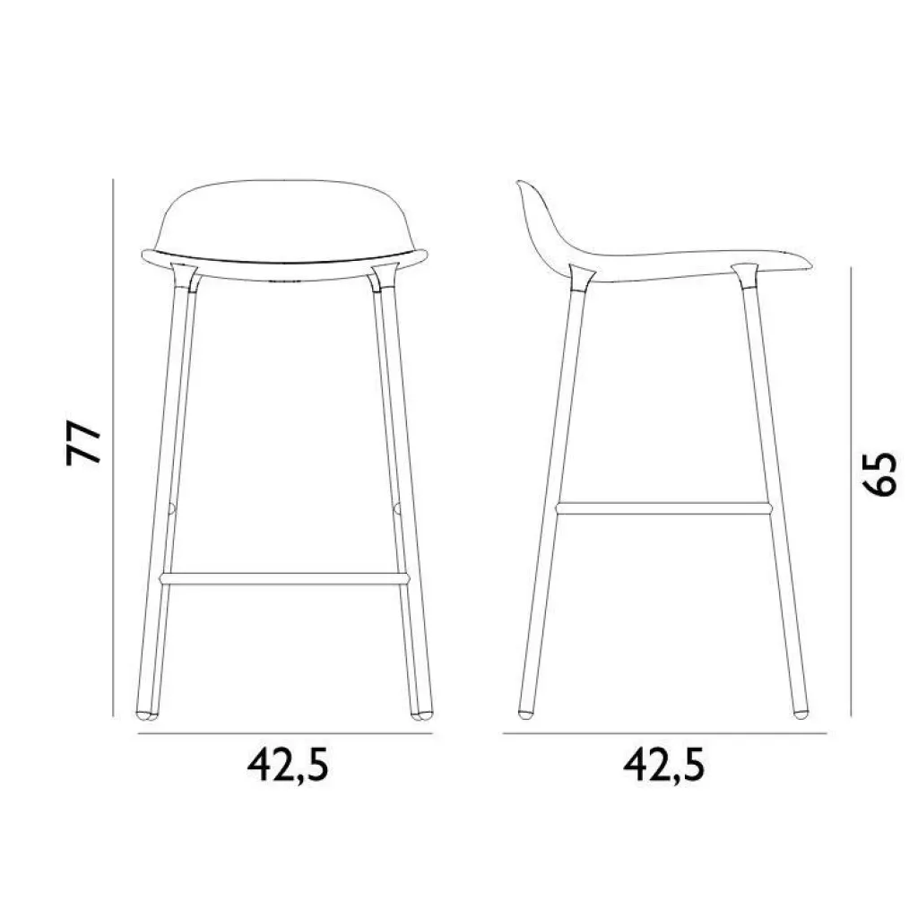 Barhocker^Normann Copenhagen Form Barhocker Gestell Messing 65cm