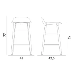 Barhocker^Normann Copenhagen Form Barhocker Gestell Walnuss 65cm
