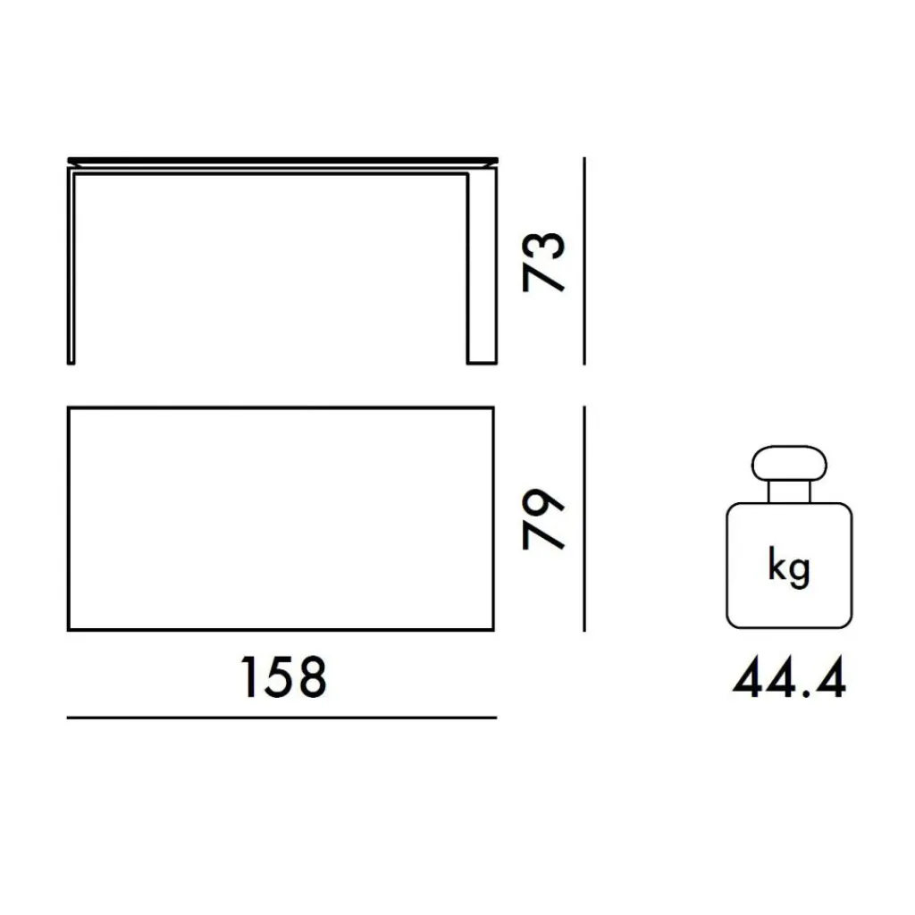 Esstische^Kartell Four Tisch 158x79x73cm