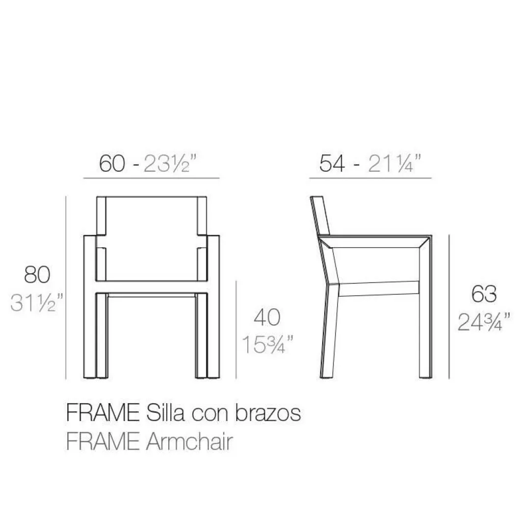 Stühle|Gartenstühle^Vondom Frame Gartenarmlehnstuhl