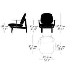 Sessel^Fritz Hansen Fred™ Sessel Gestell Eiche