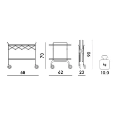 Servierwagen^Kartell Gastone Servierwagen klappbar matt