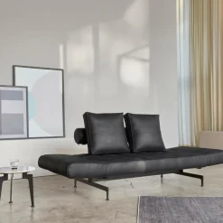 Innovation Living Ghia Laser Schlafsofa Stoff mit Ledermischung 210x93cm| Schlafsofas