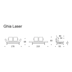 Innovation Living Ghia Laser Schlafsofa Stoff mit Ledermischung 210x93cm| Schlafsofas