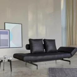 Sofas^Innovation Living Ghia Laser Schlafsofa Stoff mit Ledermischung 210x93cm