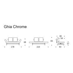 Sofas^Innovation Living Ghia Schlafsofa Cord Beine Stahl verchromt 210x93cm