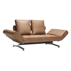 Schlafsofas^Innovation Living Ghia Schlafsofa Stoff-/Ledermischung Beine Stahl verchromt