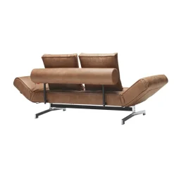 Schlafsofas^Innovation Living Ghia Schlafsofa Stoff-/Ledermischung Beine Stahl verchromt