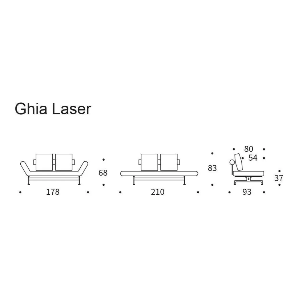 Schlafsofas^Innovation Living Ghia Schlafsofa Stoff-/Ledermischung Beine Stahl verchromt