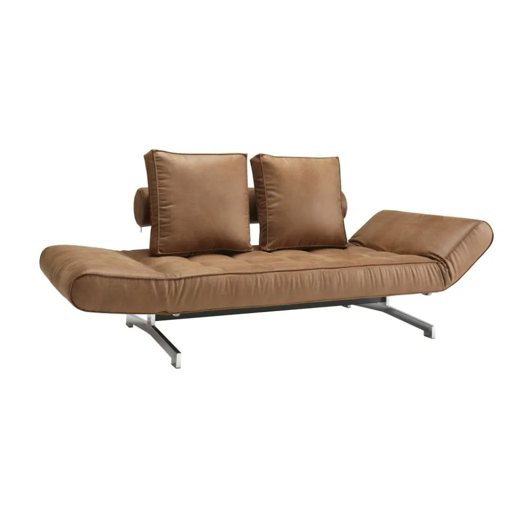 Schlafsofas^Innovation Living Ghia Schlafsofa Stoff-/Ledermischung Beine Stahl verchromt