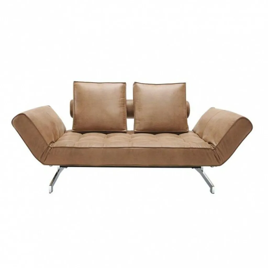 Schlafsofas^Innovation Living Ghia Schlafsofa Stoff-/Ledermischung Beine Stahl verchromt