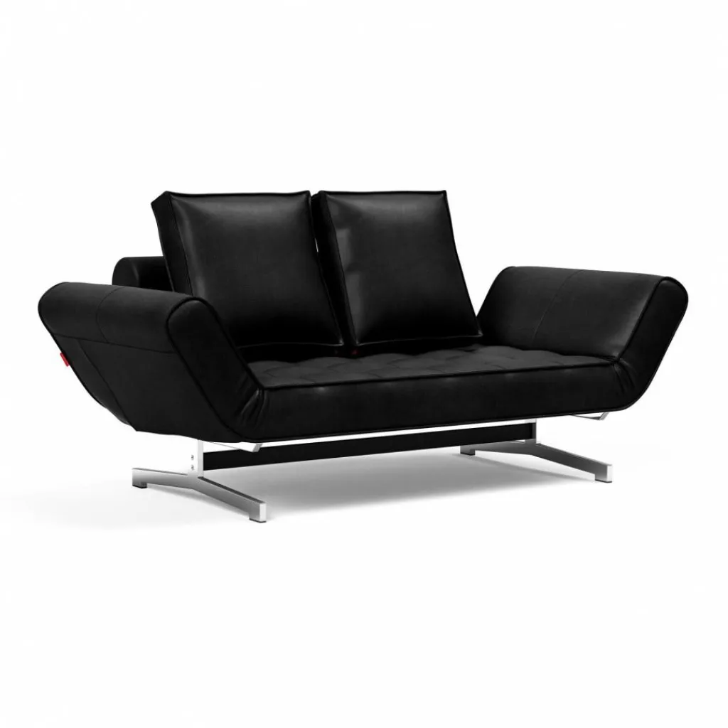 Schlafsofas^Innovation Living Ghia Schlafsofa Stoff-/Ledermischung Beine Stahl verchromt