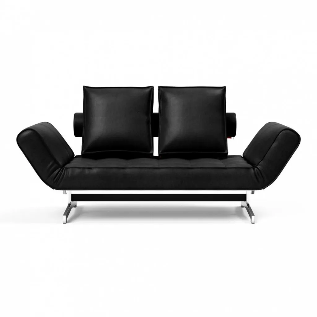 Schlafsofas^Innovation Living Ghia Schlafsofa Stoff-/Ledermischung Beine Stahl verchromt