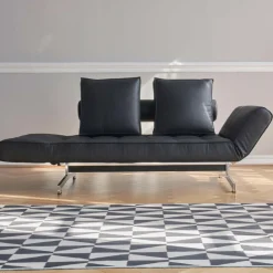 Schlafsofas^Innovation Living Ghia Schlafsofa Stoff-/Ledermischung Beine Stahl verchromt