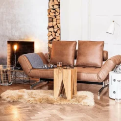 Innovation Living Ghia Schlafsofa Stoff-/Ledermischung Beine Stahl verchromt| Sofas