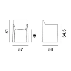 Stühle^Gervasoni Ghost 25 Armlehnstuhl