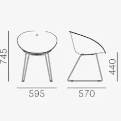 Stühle^Pedrali Gliss 921 Armlehnstuhl mit Kufengestell