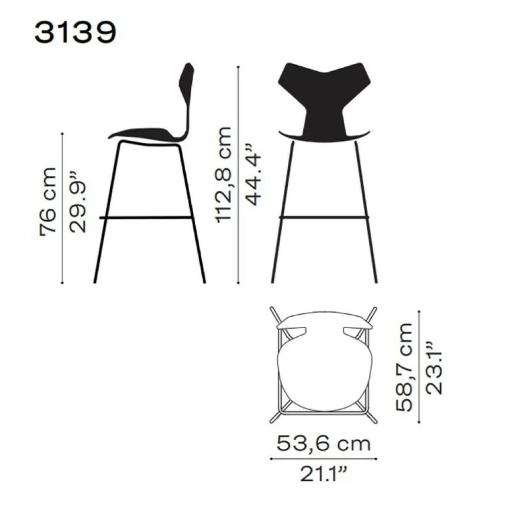 Fritz Hansen Grand Prix™ Barhocker hoch| Barhocker