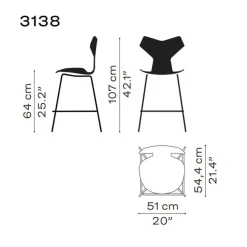 Barhocker^Fritz Hansen Grand Prix™ Barhocker niedrig