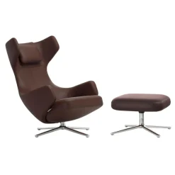 Sessel^Vitra Grand Repos Sessel & Ottoman Leder