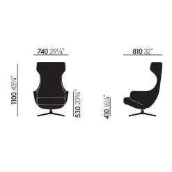 Vitra Grand Repos Sessel & Ottoman Stoff| Sessel