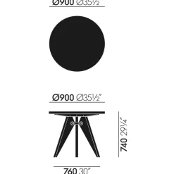 Esstische^Vitra Guéridon Esstisch Ø 90cm