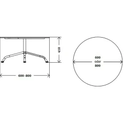 Embru Haefeli Modell 1112 Lounge Gartenbeistelltisch| Garten-Beistelltische
