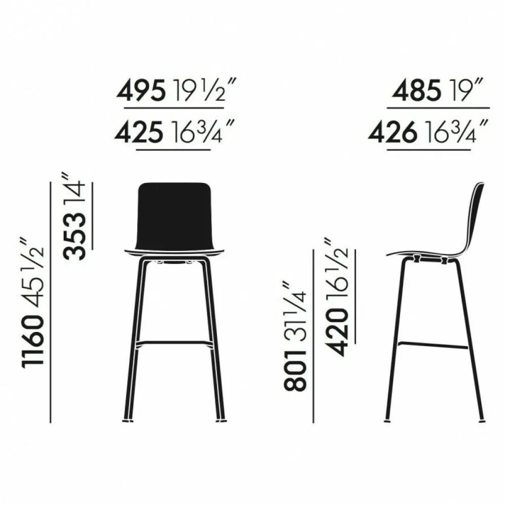 Barhocker^Vitra Hal Ply Stool High Barhocker