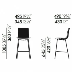 Vitra Hal Ply Stool Medium Barhocker| Barhocker