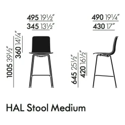 Barhocker^Vitra Hal RE Barhocker hoch