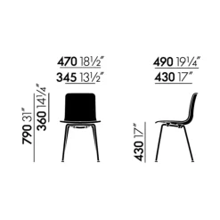 Stühle^Vitra Hal Tube RE Stuhl Gestell schwarz