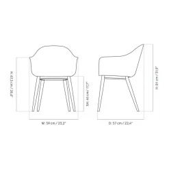 Audo Harbour Armlehnstuhl Gestell Eiche dunkel| Stühle