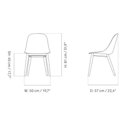 Audo Harbour Side Chair Gestell Eiche dunkel Stoff| Stühle