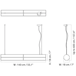 Audo Hashira Linear LED Pendelleuchte 140cm| Pendelleuchten