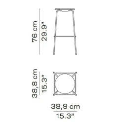 Barhocker^Fritz Hansen High Dot™ Barhocker Hoch Furnier 4 Beine