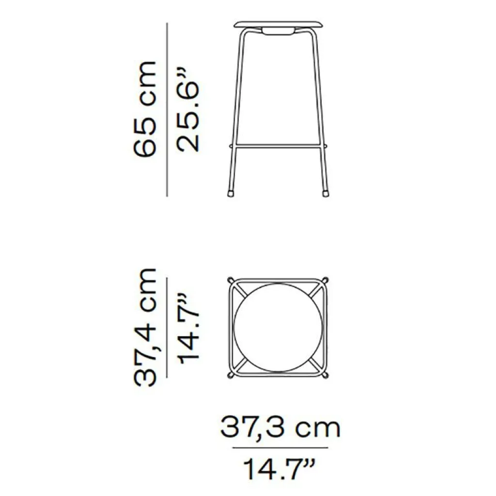 Barhocker^Fritz Hansen High Dot™ Barhocker Niedrig Furnier 4 Beine