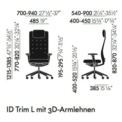 Bürostühle^Vitra ID Trim L Citterio Bürostuhl mit 3D-Armlehnen