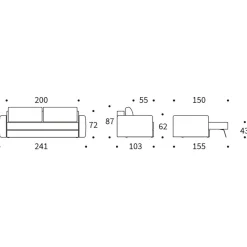 Schlafsofas^Innovation Living ILB 401 Schlafsofa mit Armlehnen 241x103cm