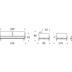 Innovation Living ILB 201 Schlafsofa mit Armlehnen 226x98cm| Sofas|Schlafsofas