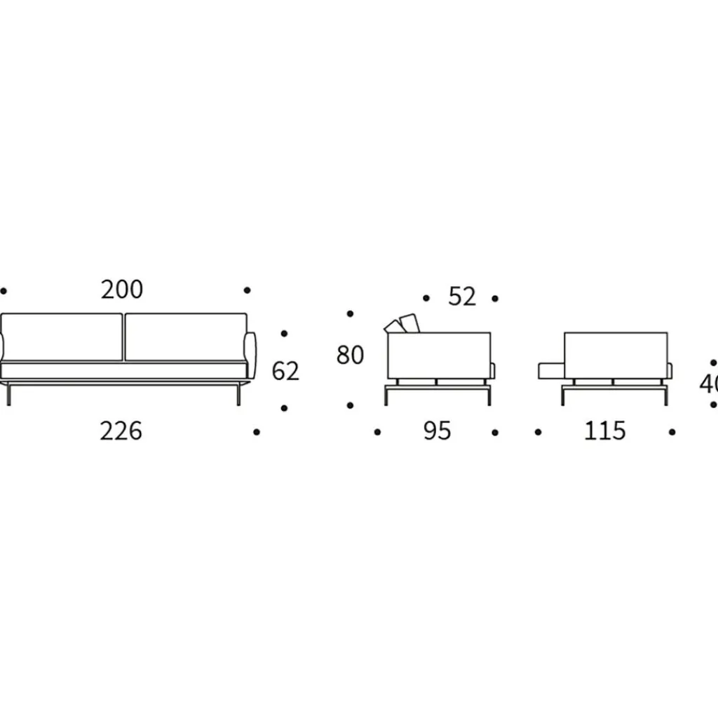 Innovation Living ILB 201 Schlafsofa mit Armlehnen 226x98cm| Sofas|Schlafsofas