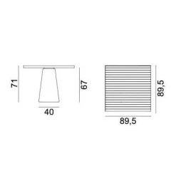 Gartentische^Gervasoni InOut 35 Gartentisch 89.5x89.5x71cm