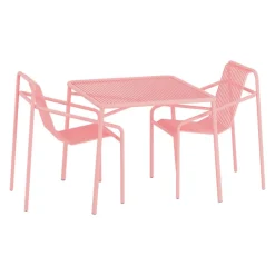 Gartentische^OUT Objekte unserer Tage Ivy Gartenset Tisch 90cm + 2 Armlehnstühle