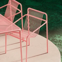 Gartentische^OUT Objekte unserer Tage Ivy Gartenset Tisch 90cm + 2 Armlehnstühle