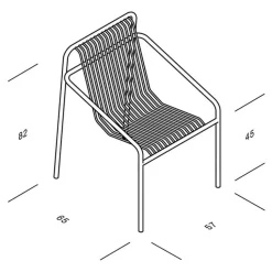 Gartentische^OUT Objekte unserer Tage Ivy Gartenset Tisch 90cm + 2 Armlehnstühle