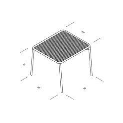 Gartentische^OUT Objekte unserer Tage Ivy Gartenset Tisch 90cm + 2 Armlehnstühle